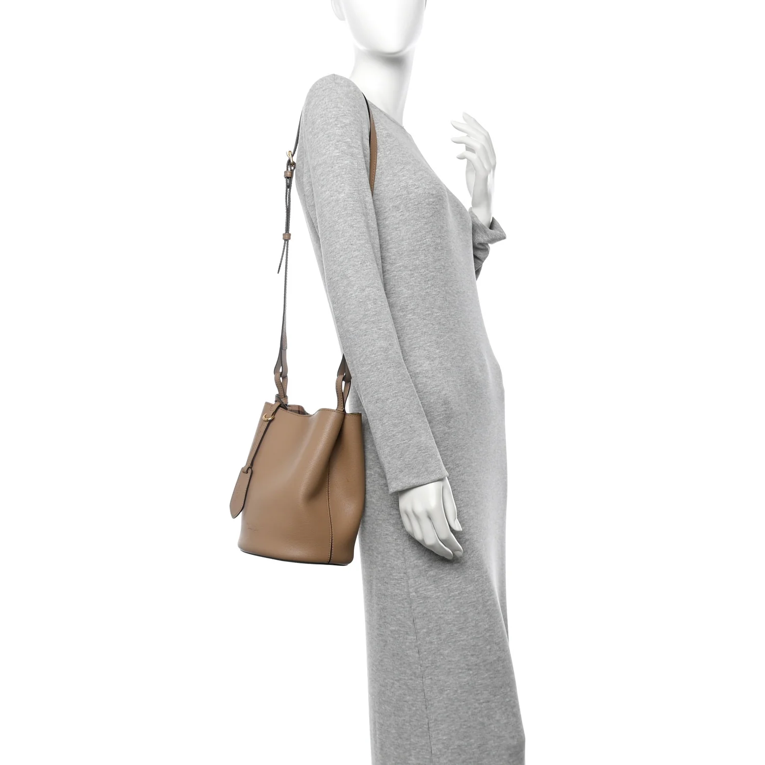 Haymarket Check Colours Small Lorne Bucket Crossbody Beige