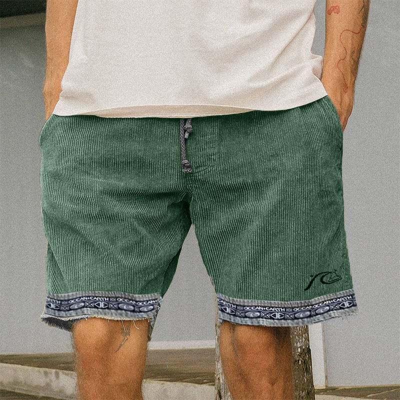 Short de surf vintage en velours côtelé