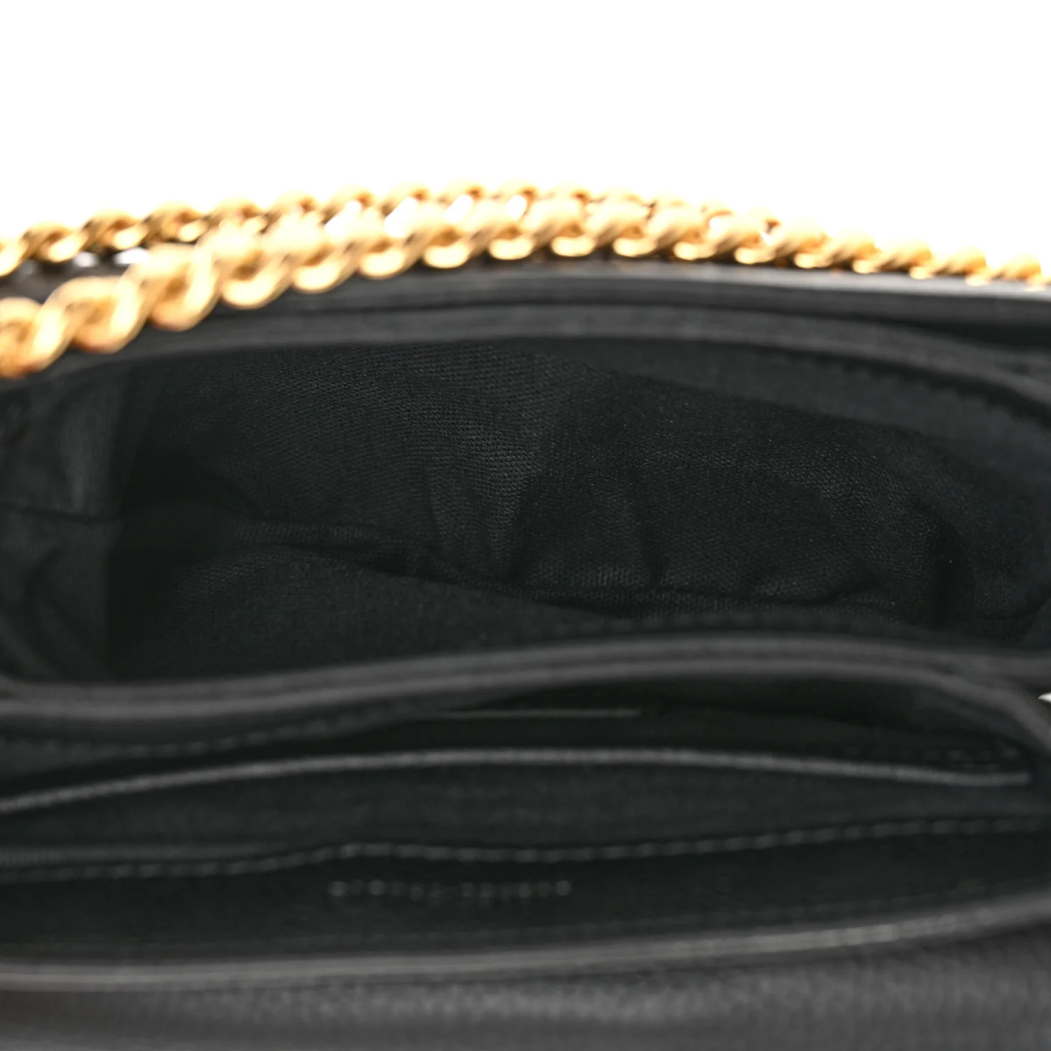 Calfskin Small Twin Skull Chain Crossbody Black