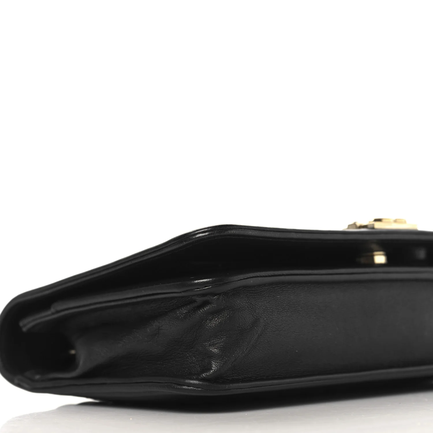 Lambskin Chevron Boy Wallet On Chain WOC Black