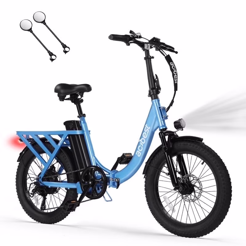 Electric Bike for Adults, Mars 20'' Fat Tire Folding Ebike with Peak 1200W Motor, 7 Speed 28MPH, 48V 499Wh Removable Battery, Adjustable Bike Stem, Foldable Electric Bicycle UL2849 (Black)(Black/Standard) - Image 7