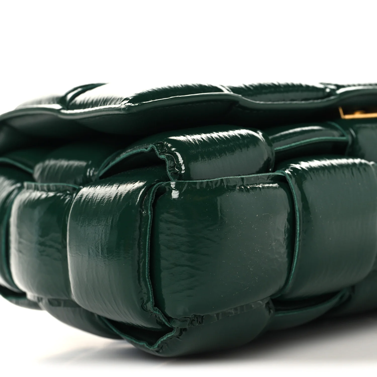 Textured Deerskin Maxi Intrecciato Padded Cassette Crossbody Bag Raintree