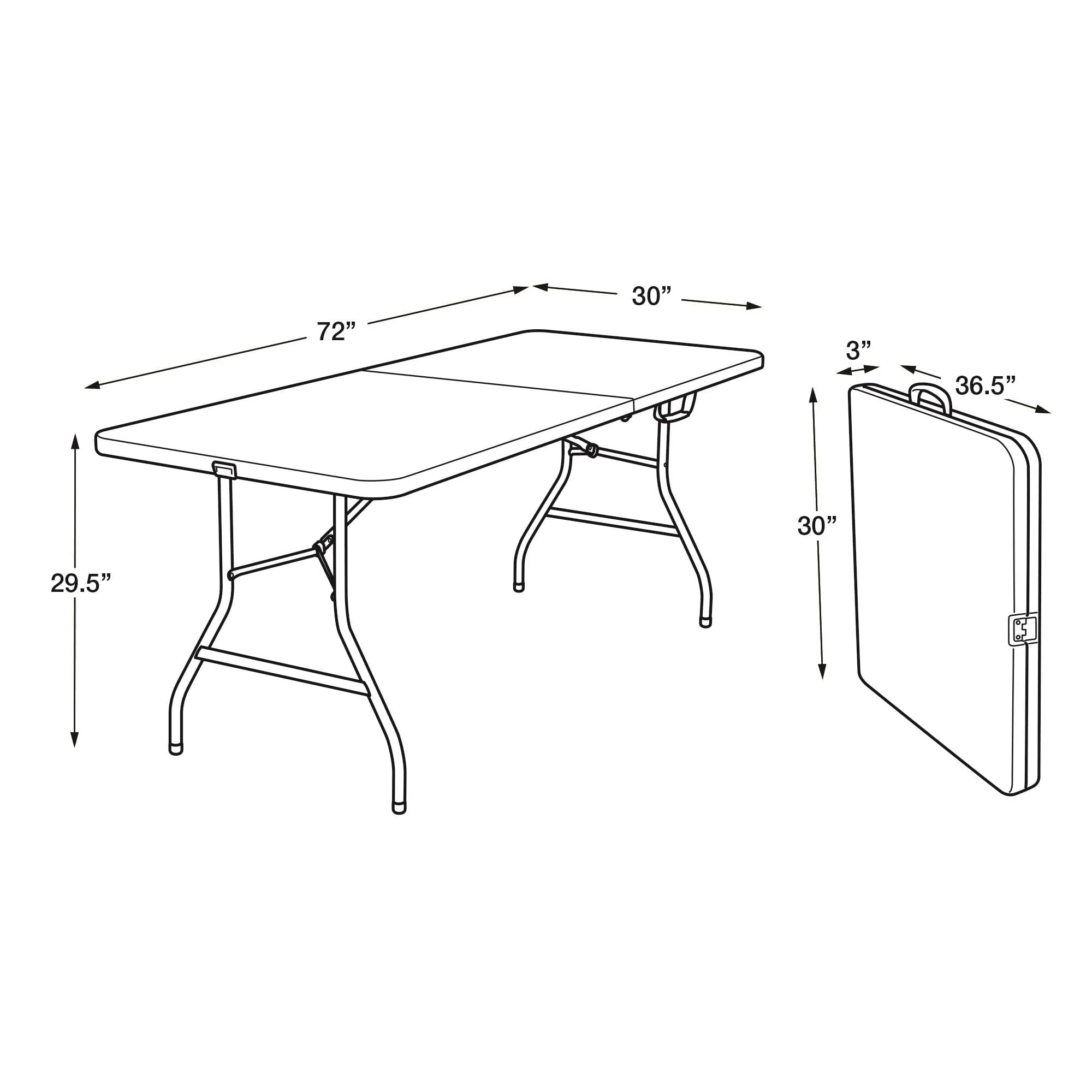 Cosco 6 Foot Centerfold Folding Table, Black Image 6