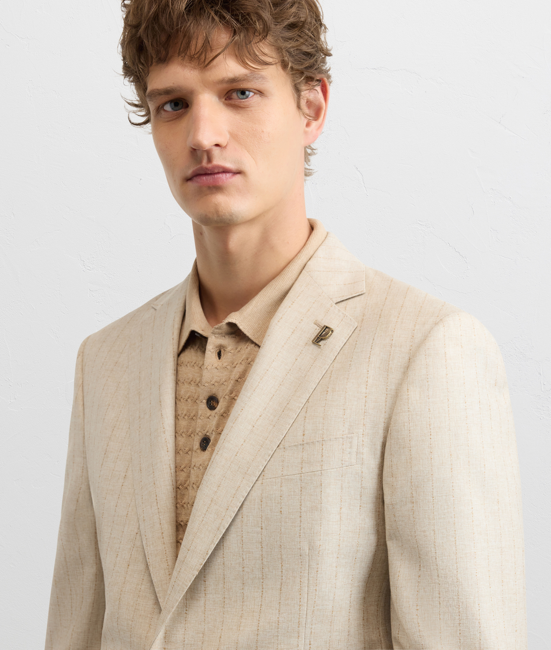 NATURAL COLORED WOOL COTTON AND SILK VICENZA LINE DRESS