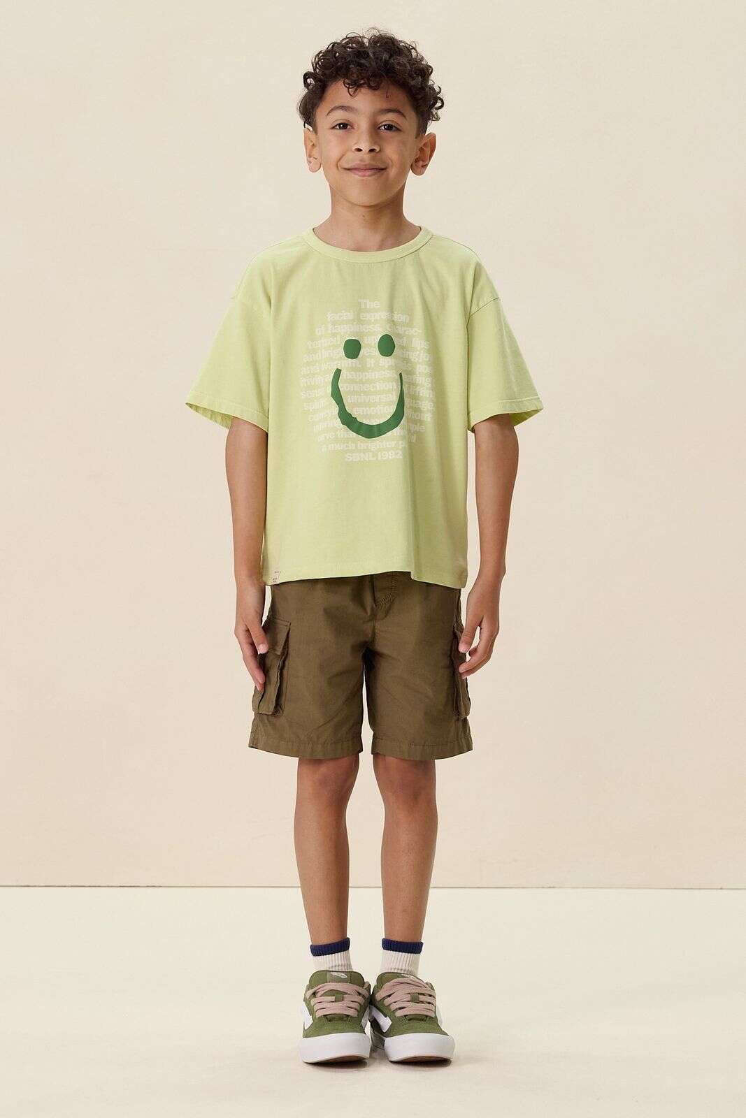 Lichtgroen T-shirt met smiley