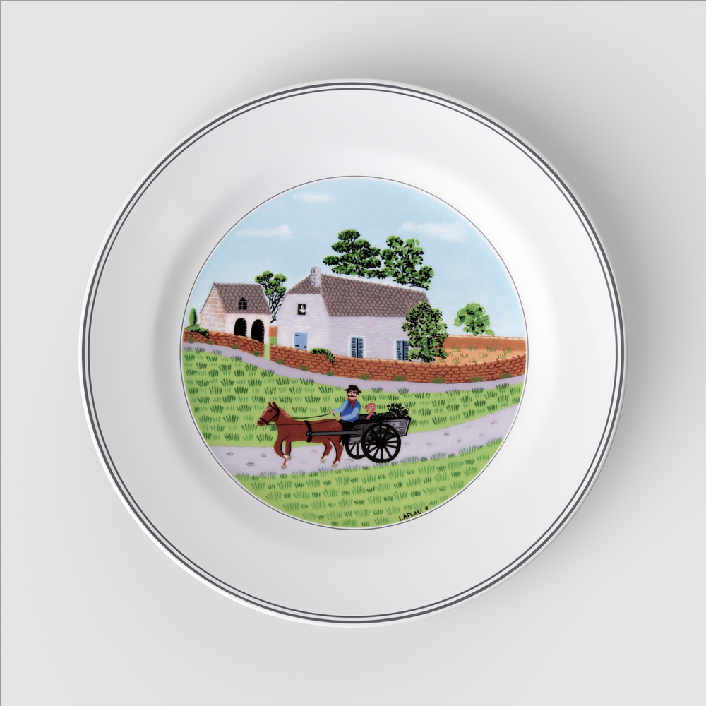 Design Naif Dinner plate - Multi-colored, 10.7'', Premium Porcelain