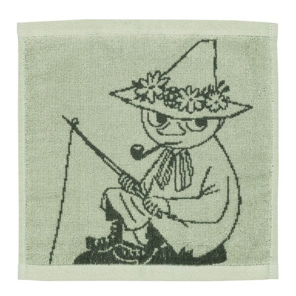 Mummi håndkle 25x25 cm Snusmumrikken grønn