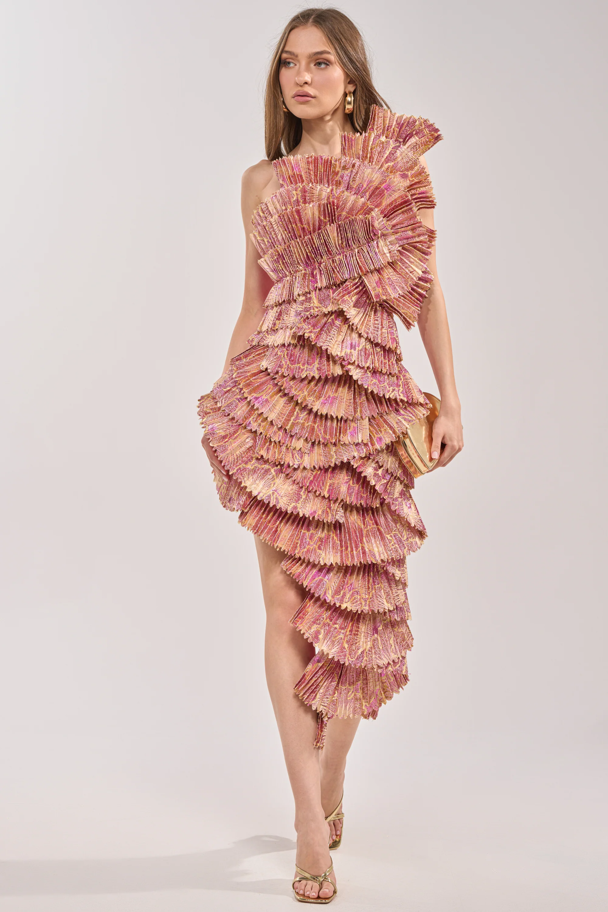LUST FOR LIFE ASYMMETRICAL BROCADE MINI DRESS - Akira Store