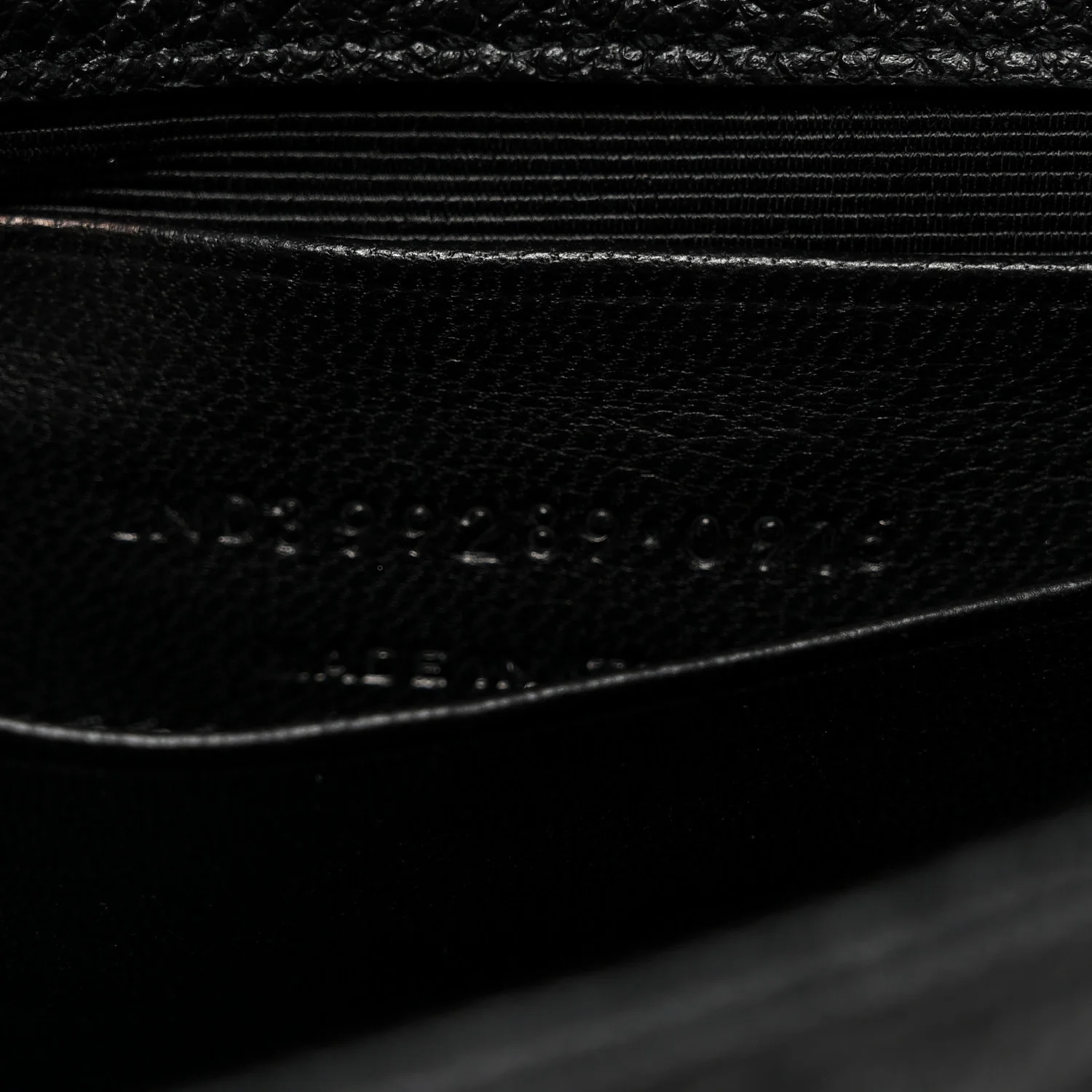 Grained Calfskin Matelasse Chevron Classic Monogram Baby Chain Bag Black