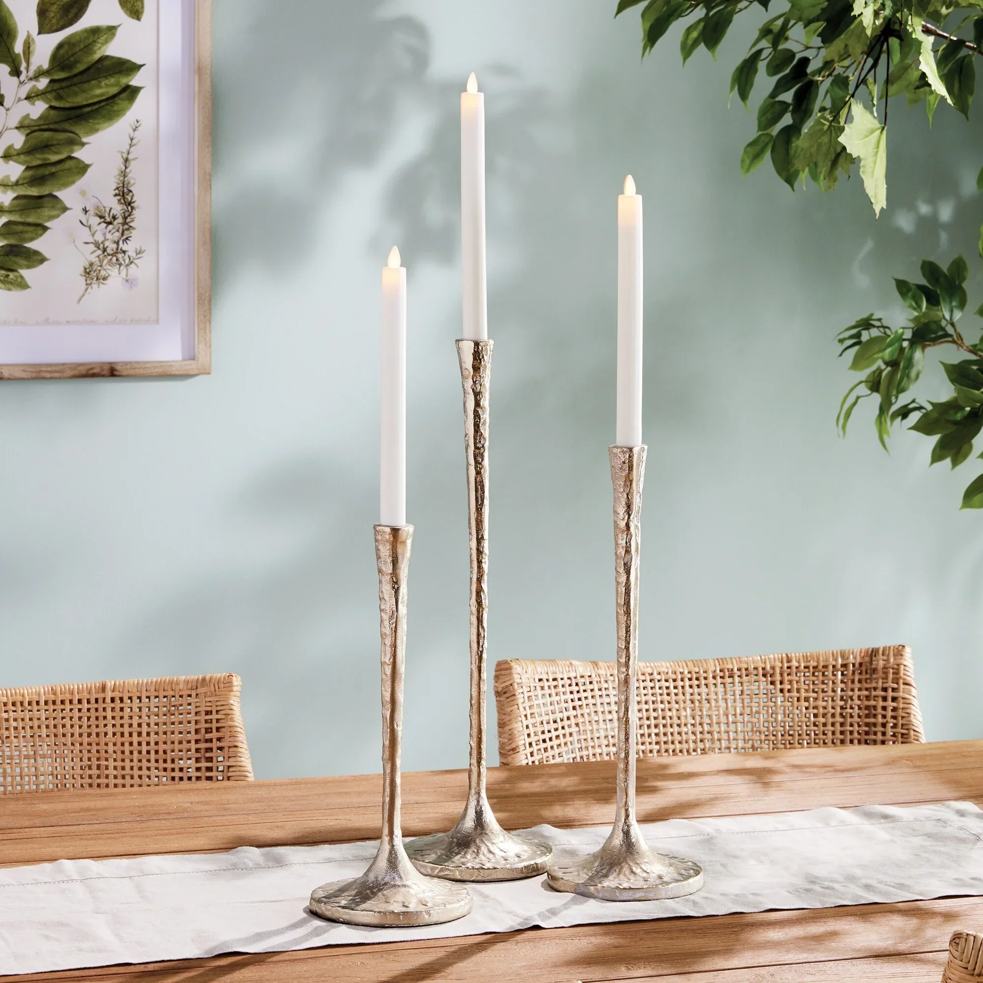 Napa Home & Garden Burke Taper Holders Set of 3 Antique Brass