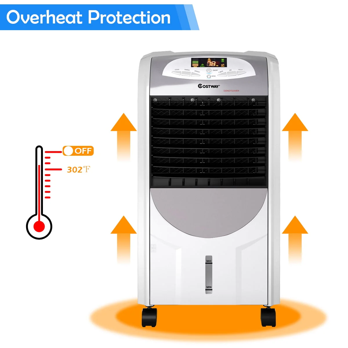 Costway Portable Air Cooler Fan Heater Humidifier with Washable Filter Remote Control Image 7