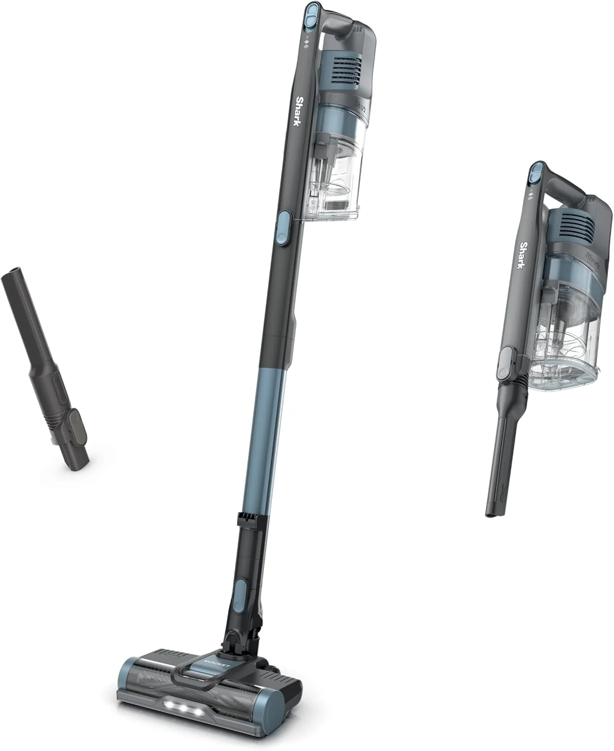 Aspirateur sans fil Shark PowerPro Reveal Plus, technologies FloorDetect et Dirt-Reveal, filtre HEPA, pour tapis et sols durs, rechargeable, couleur charbon, IZ376H
