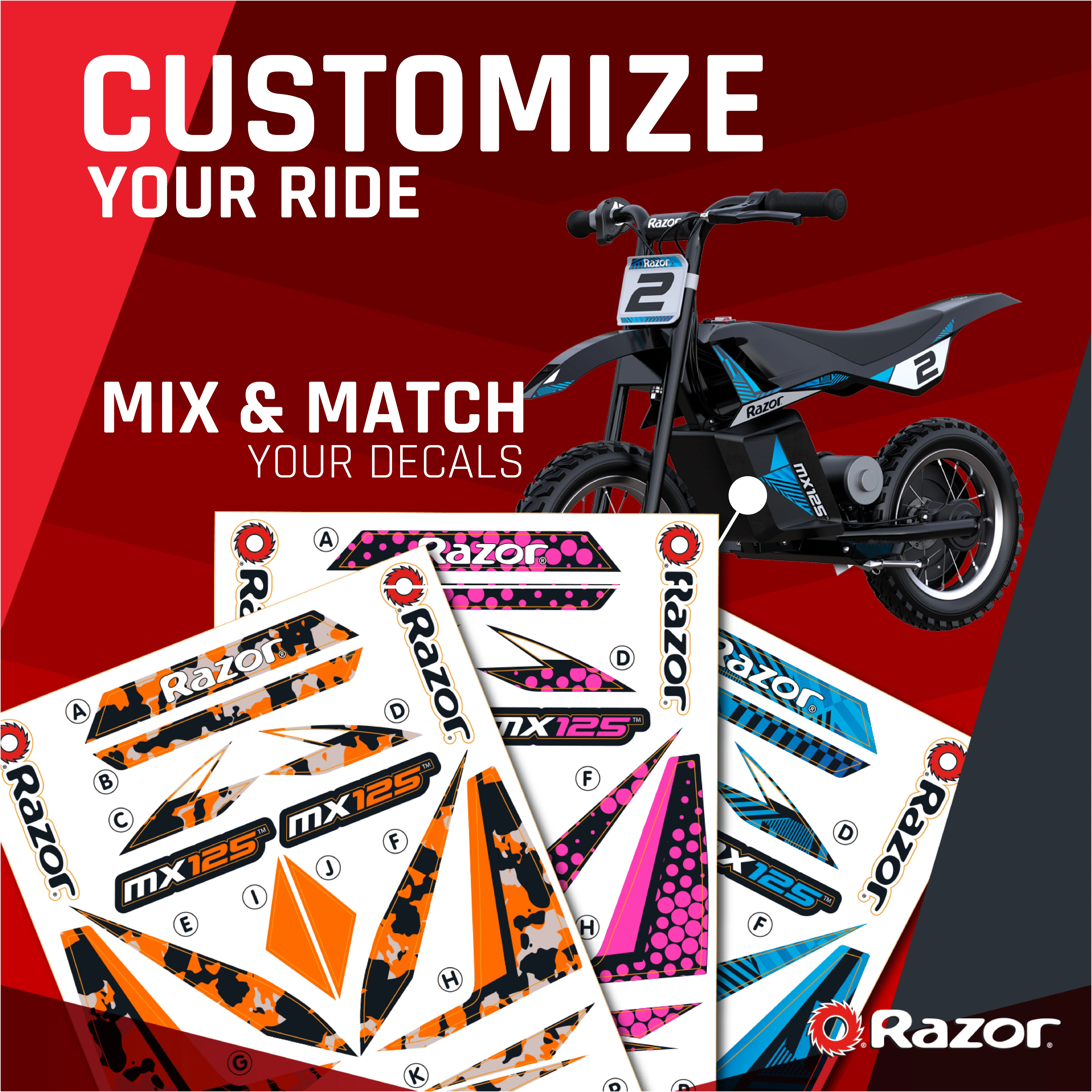 Dirt Rocket MX125 Electric-Powered Dirt Bike Black with Decal Included, for Child 5+(Black With Decals) - Image 8