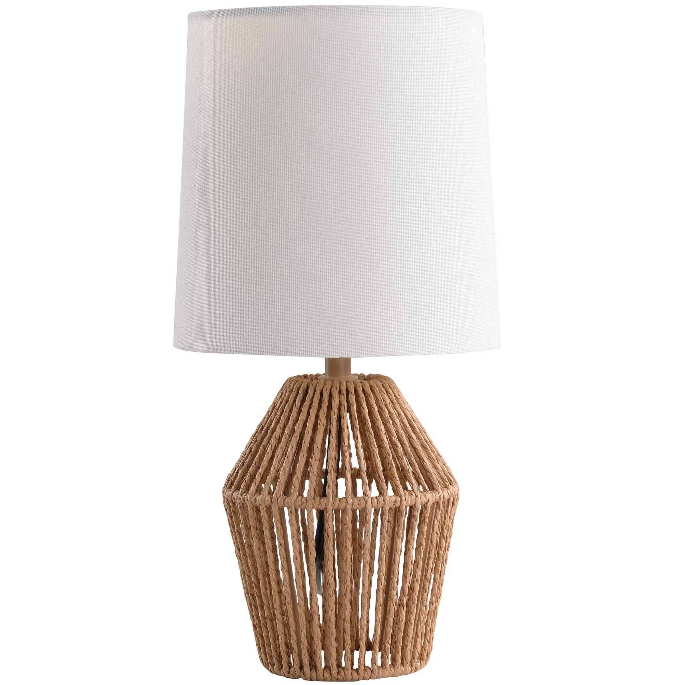 Mainstays Mini Rattan Table Lamp with Shade 12.75
