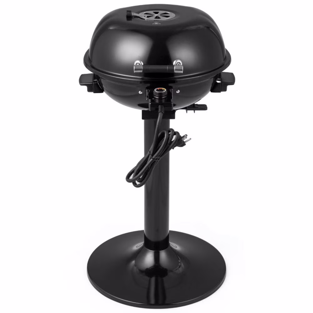 1600W Electric BBQ Grill with Removable Non-Stick Warming Rack, Cooking Space for Backyard, Patio and Parties(Black)
