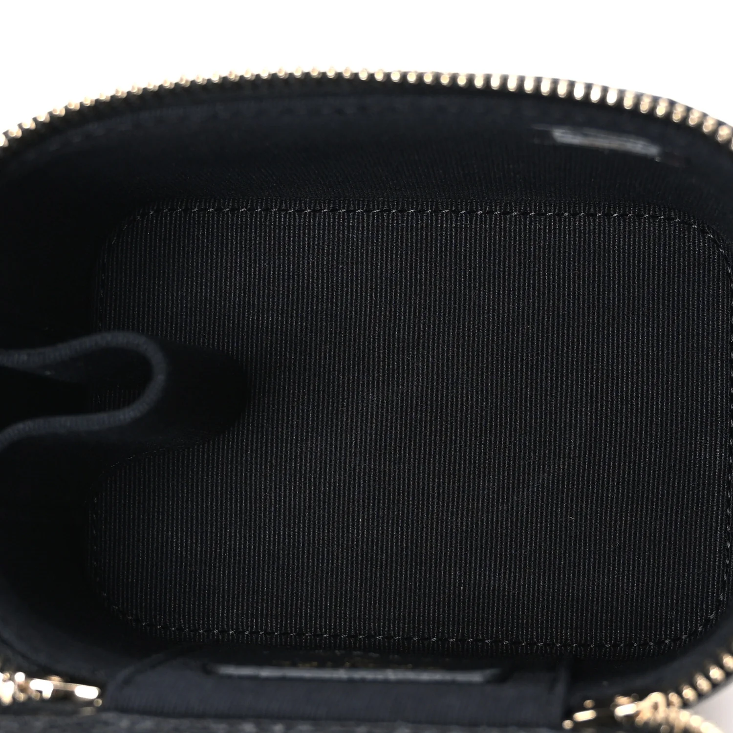 Caviar Quilted Mini Vanity Case With Chain Black