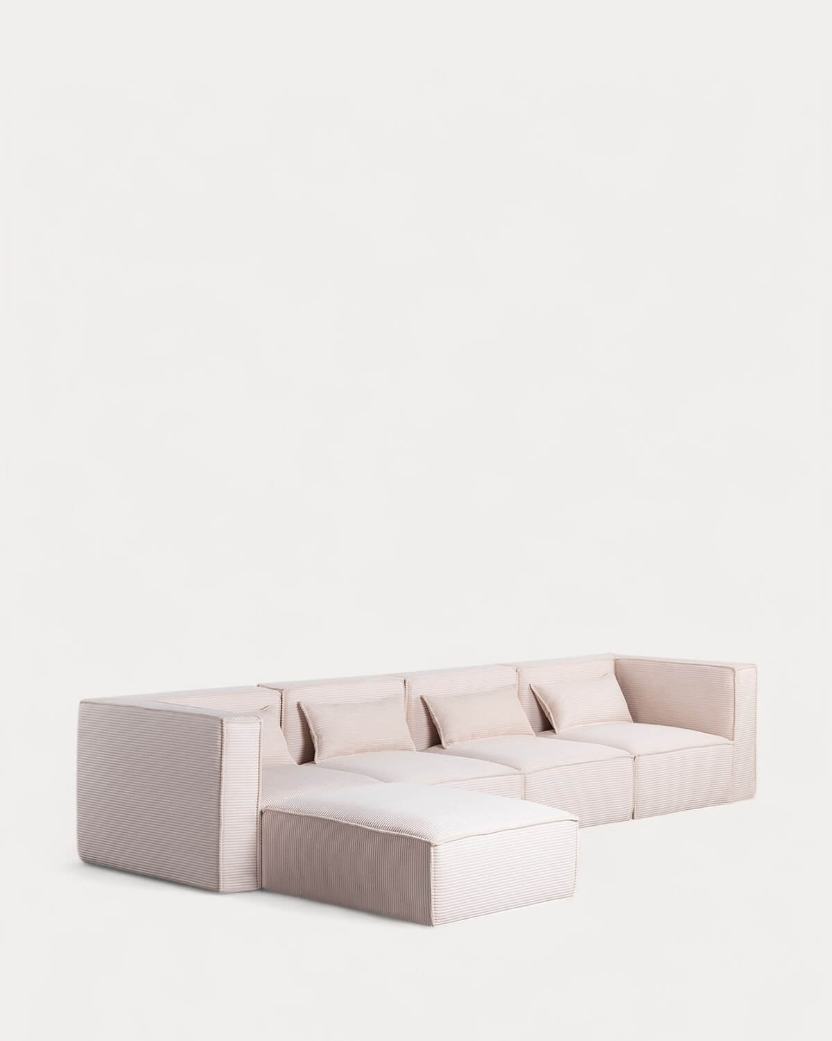 Kilhe Pana Gruesa - Sofá Modular de 4 Piezas con 2 Sillones Esquinero y Puff de Pana Gruesa Kilhe
