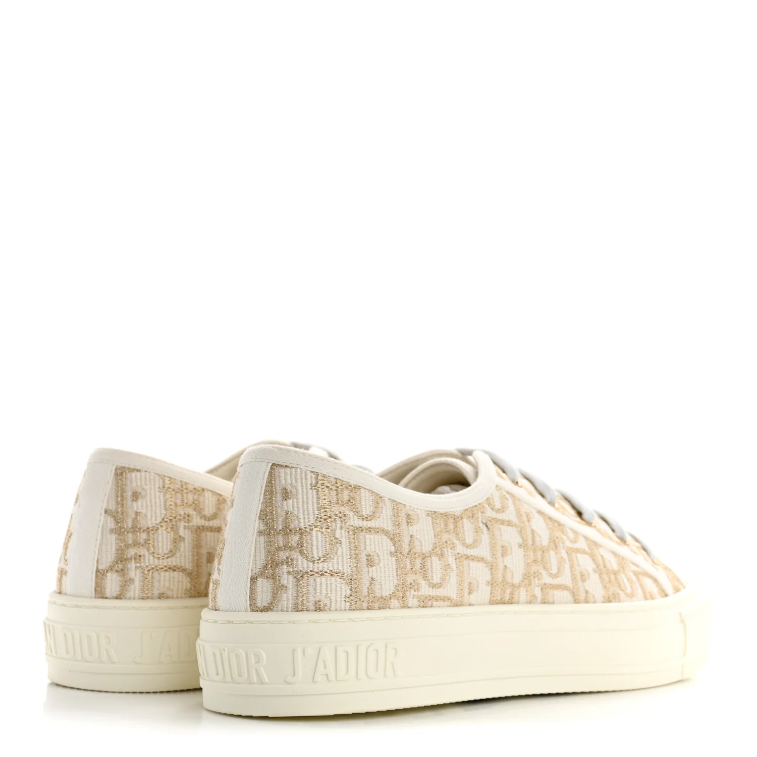 Canvas Oblique Walk'N'Dior Low Top Sneakers 41 Pale Gold