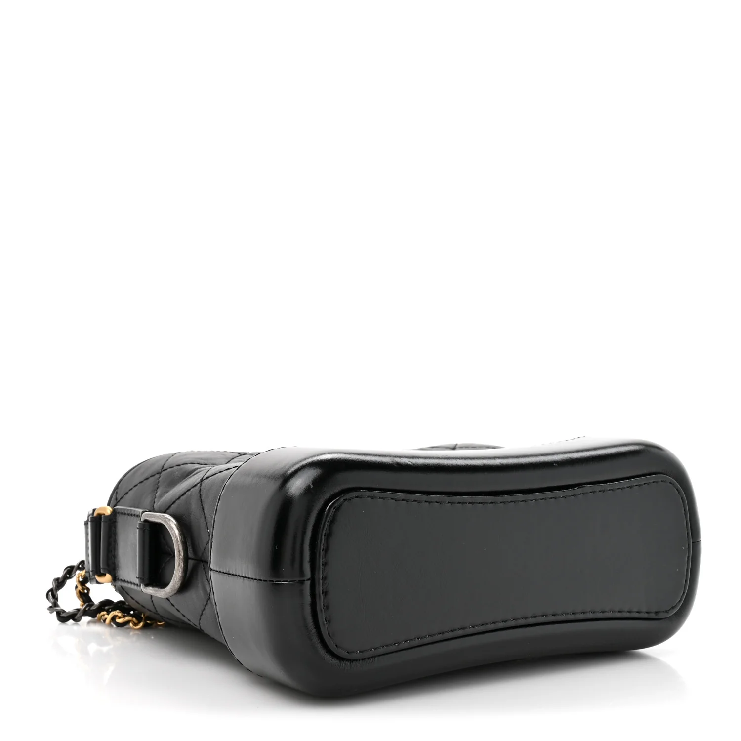 Aged Calfskin Quilted Small Gabrielle Hobo Black