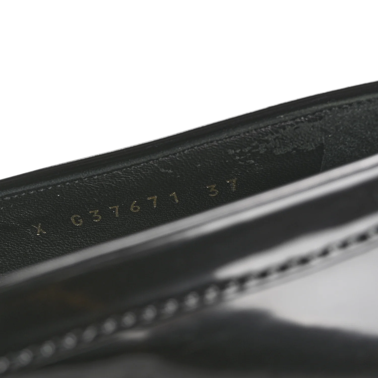 Shiny Calfskin Platform Loafers 37 Black