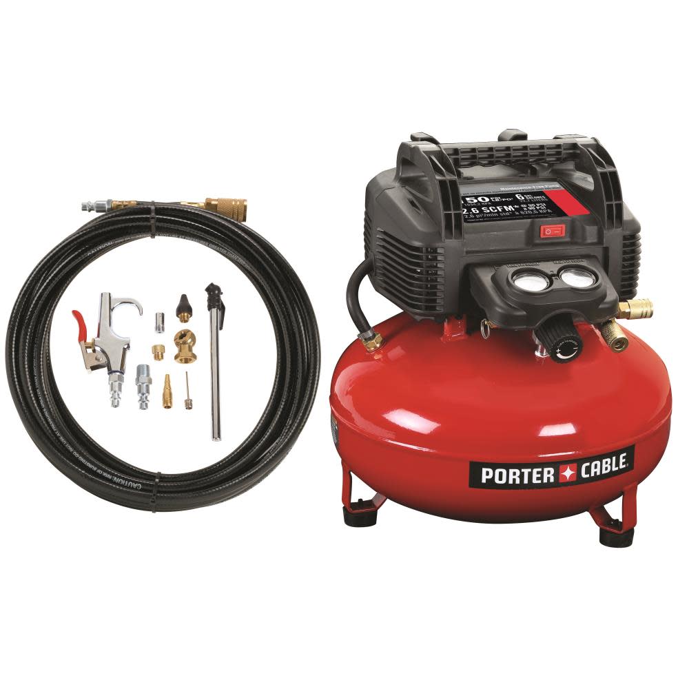 Compresseur d'air plat sans huile 150 PSI, 6 gallons