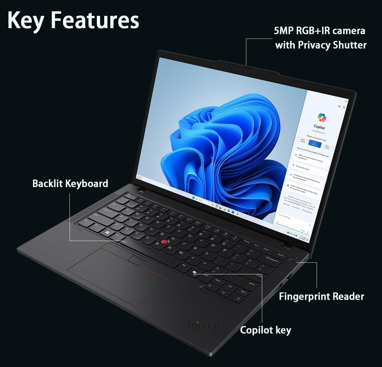 Lenovo ThinkPad T14 Gen 5 AI Business Laptop  14