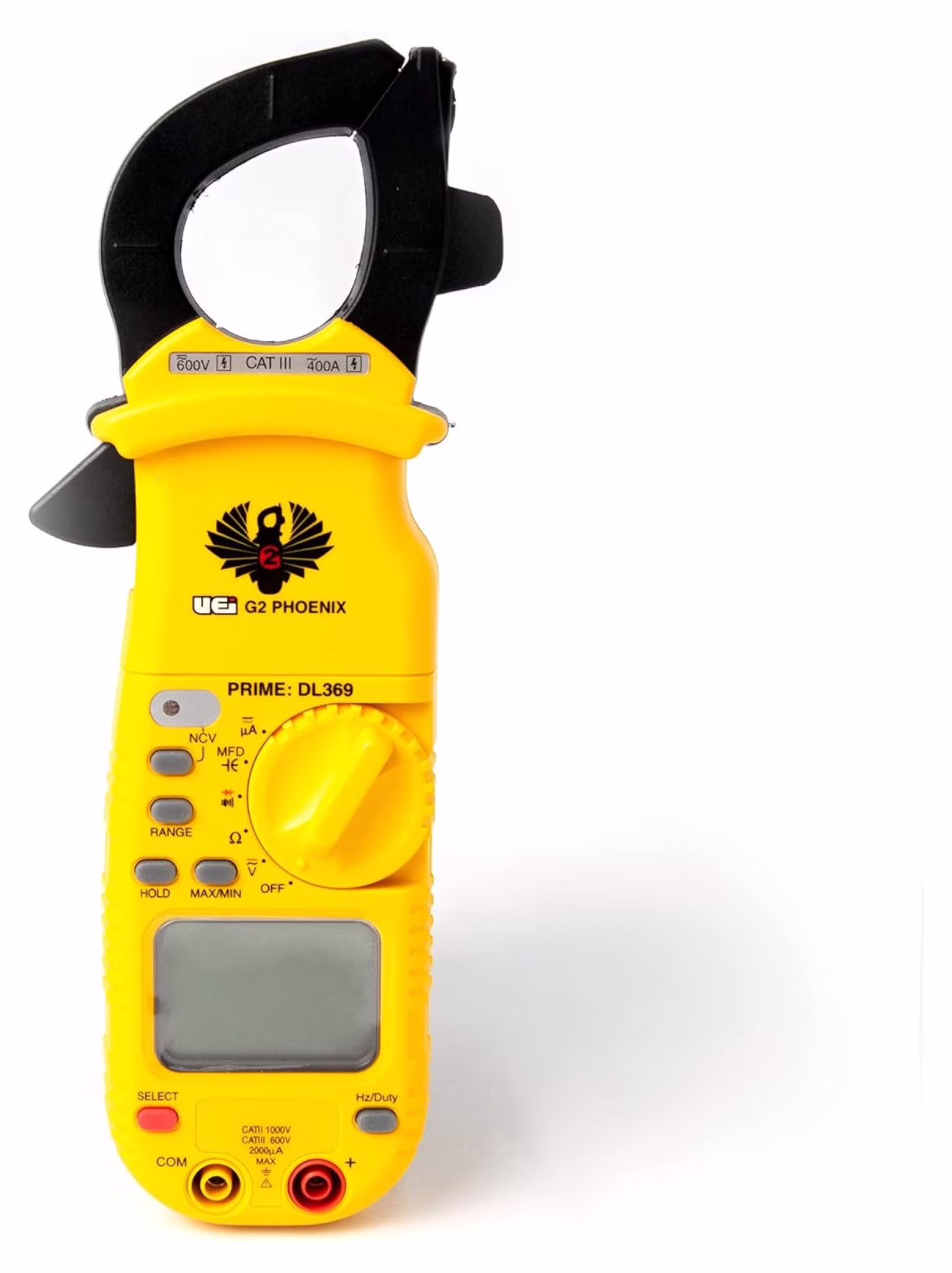 UEi DL369 Digital Clamp Meter HV Auto-Ranging 4000 Counts Volt Meter Amp Meter Measures Current /DC Voltage & Microamps Capitance Resistance Diodes NCV Continuity Tester Live Wire Test