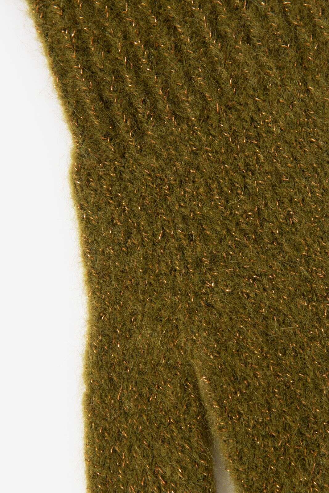 Donkergroene gebreide handschoenen met lurex