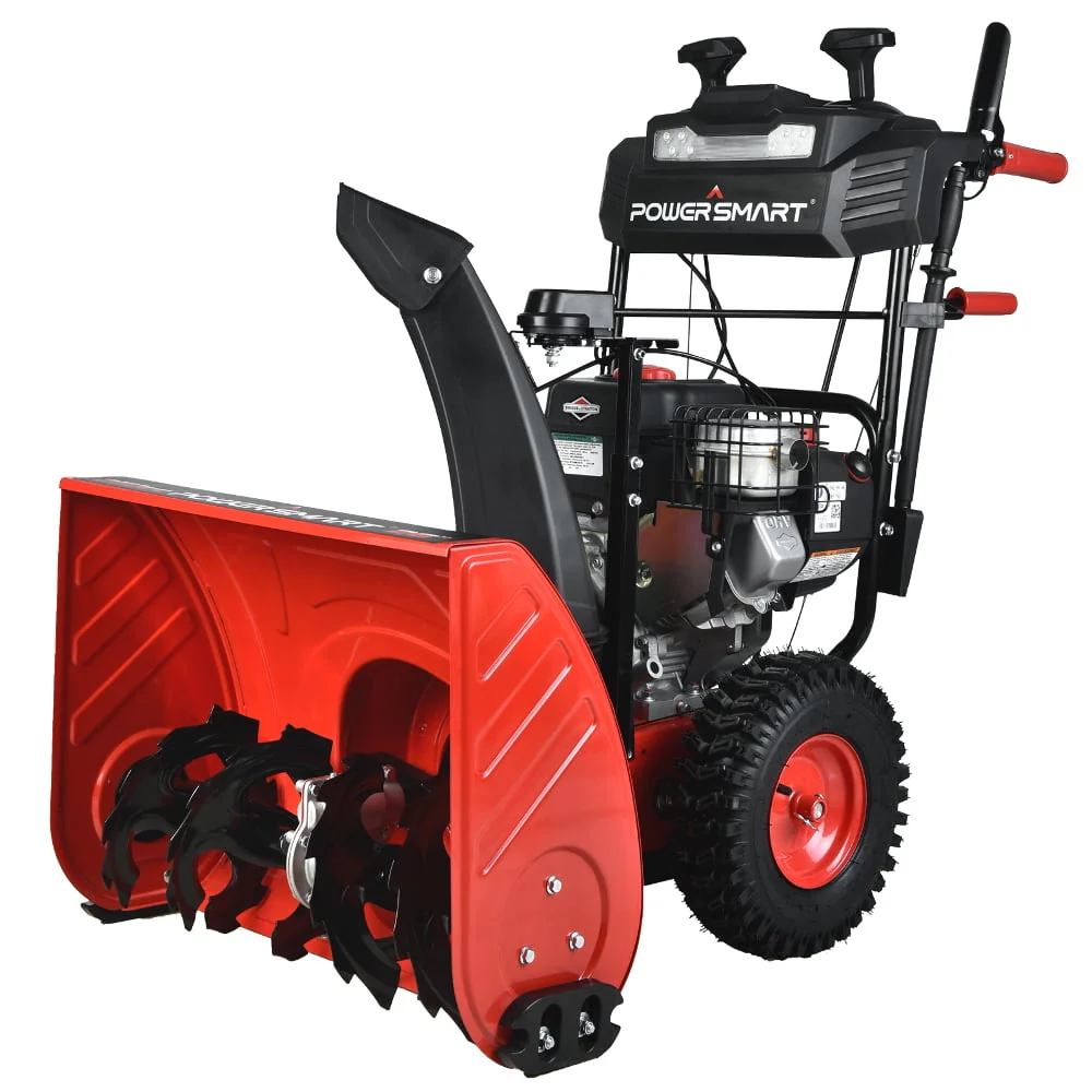 PowerSmart 24 in  Two Stage Electric Start Gas Snow Blower with Brigg Stratton Engine PSSAM24BS(24"/Premium Briggs  Stratton Engine)