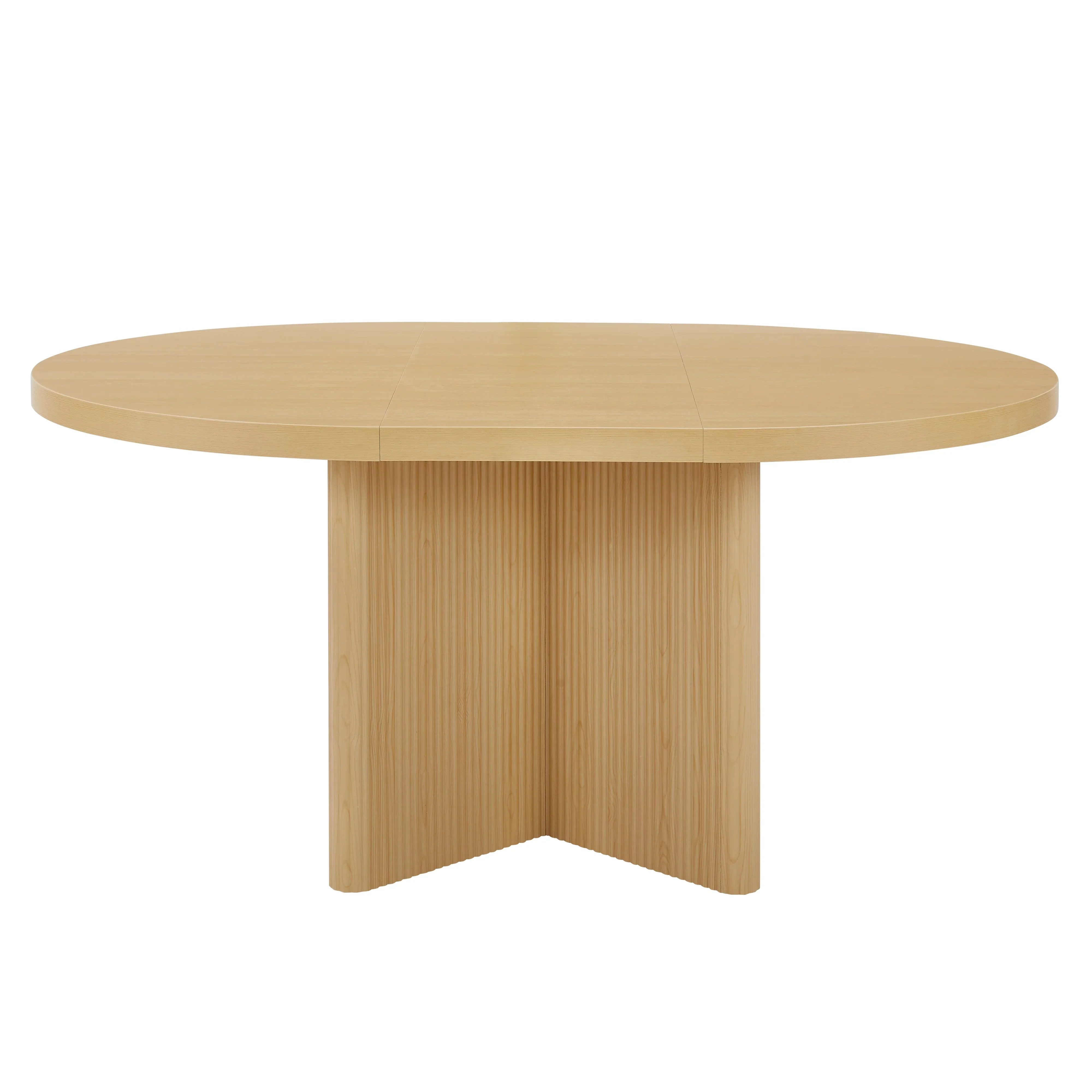 Better Homes & Gardens Lillian Fluted Round Expandable Dining Table for Kitchen, Natural Pine