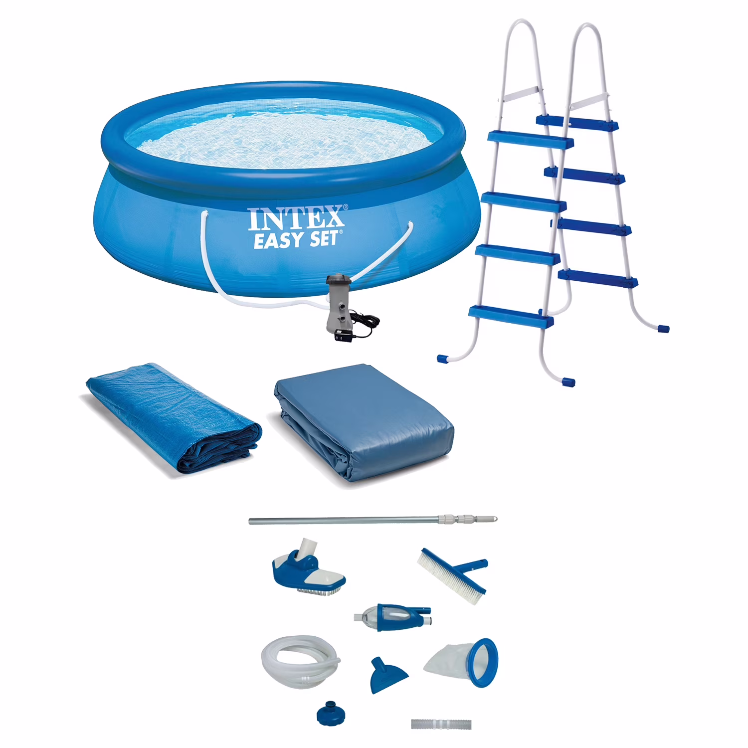 Easy Set 15ft x 48in Inflatable Pool Set Filter Pump Accessories(15 ft/Blue + Filter Pump Accessories) - Image 3