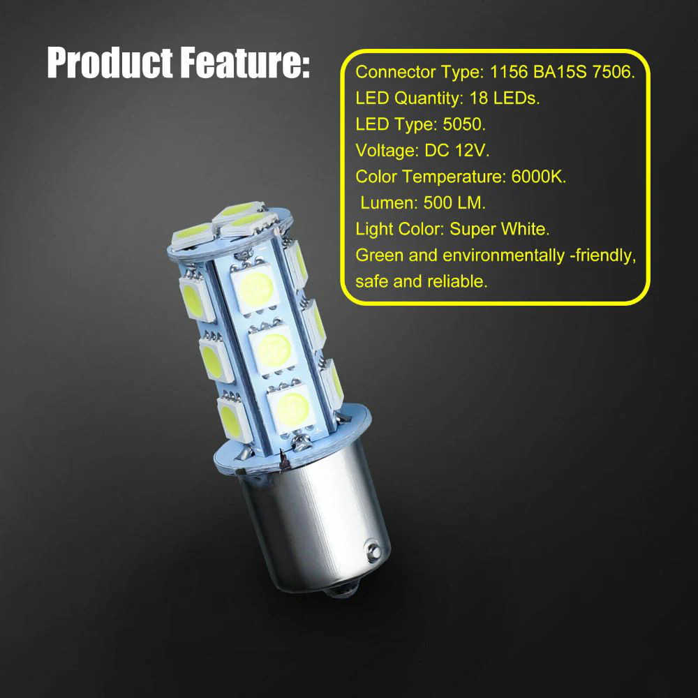 20 Pcs RV Interior LED Light Bulbs, EEEkit BA15S 1156 Bright 7506 1141 1003 13 SMD 5050 6000K, Pure White Replacement Lamps,for Car Rear Turn Signal Lights Interior RV Camper 12V Image 5