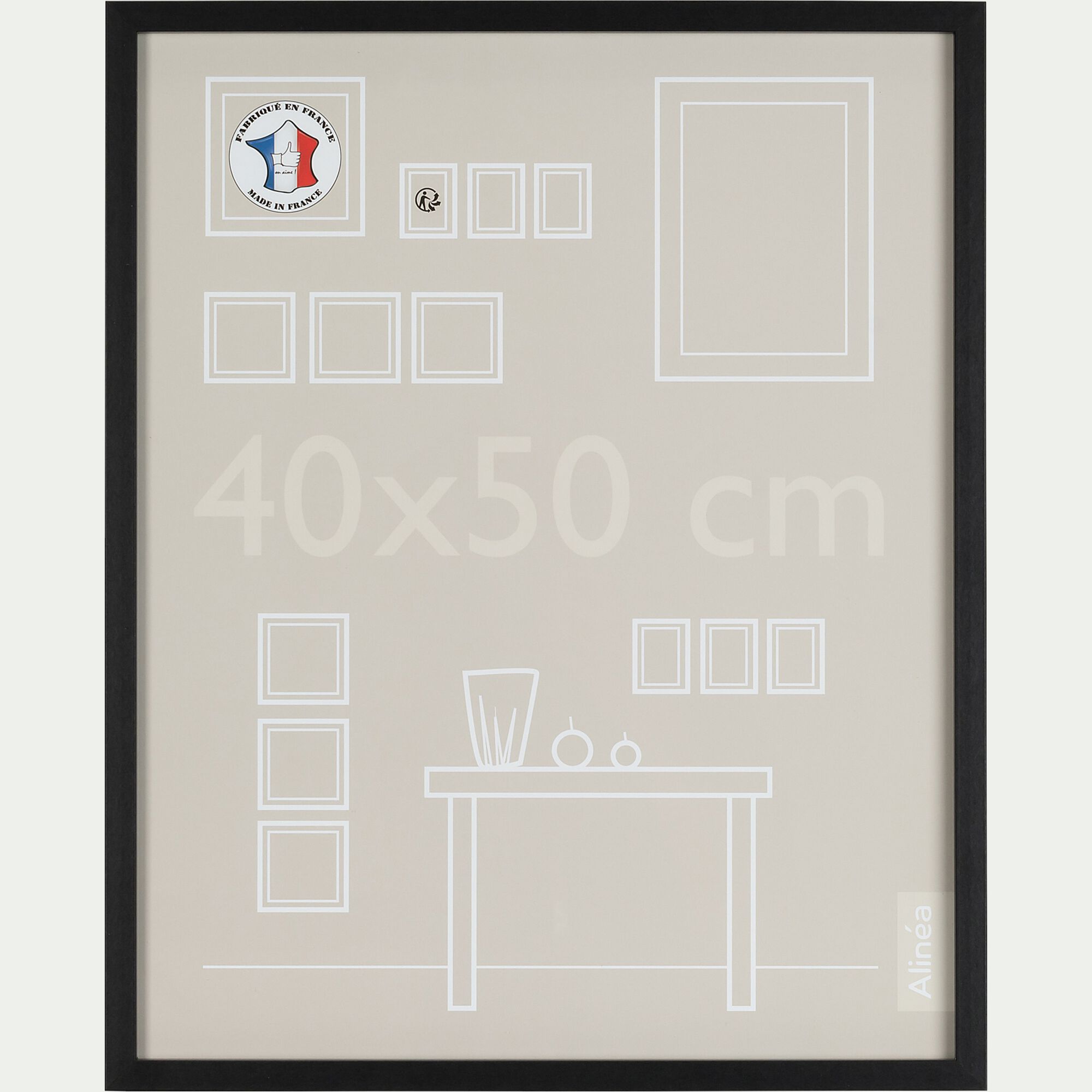 PAHA - Cadre photo en bois 40x50cm - noir