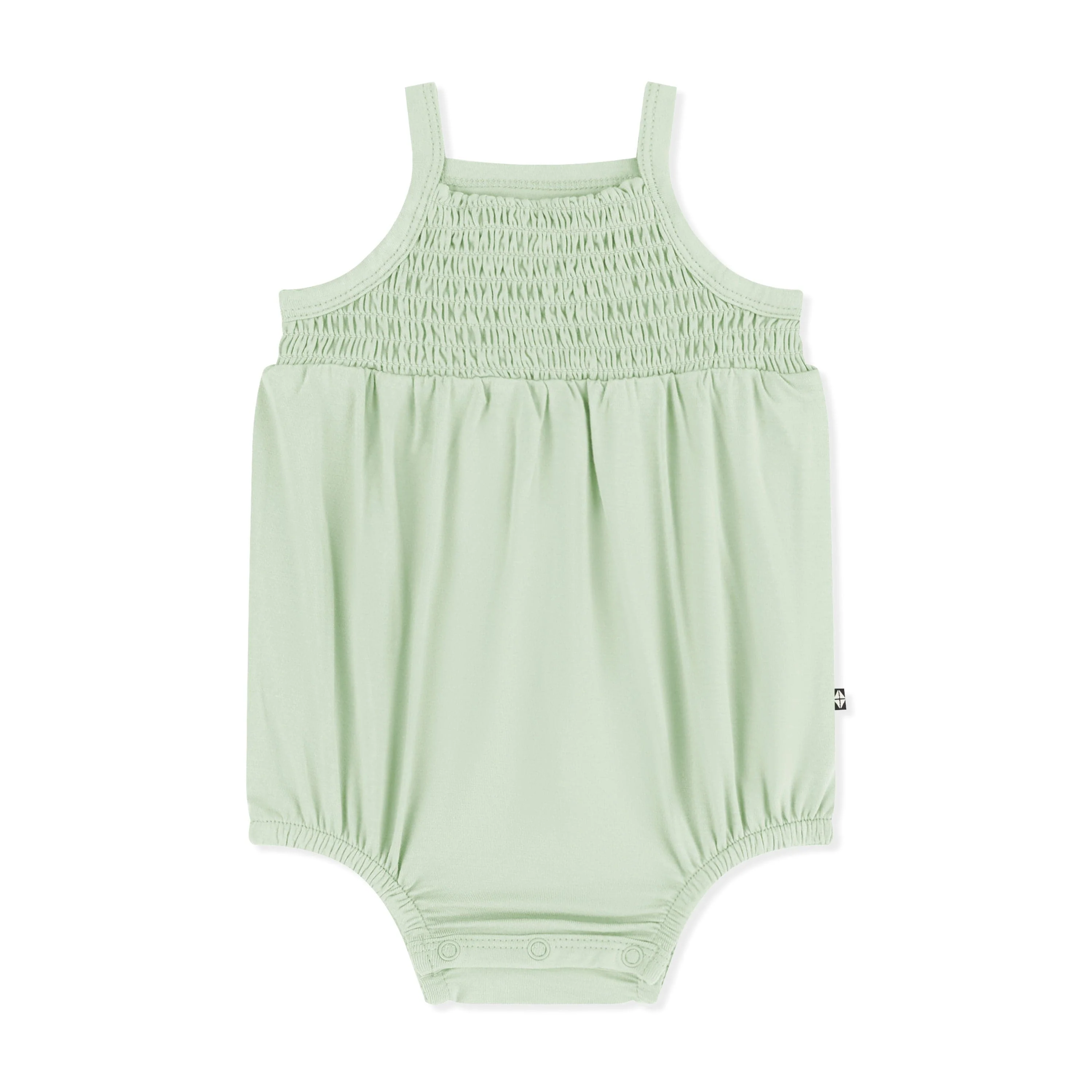 Smocked Bubble Romper in Basil