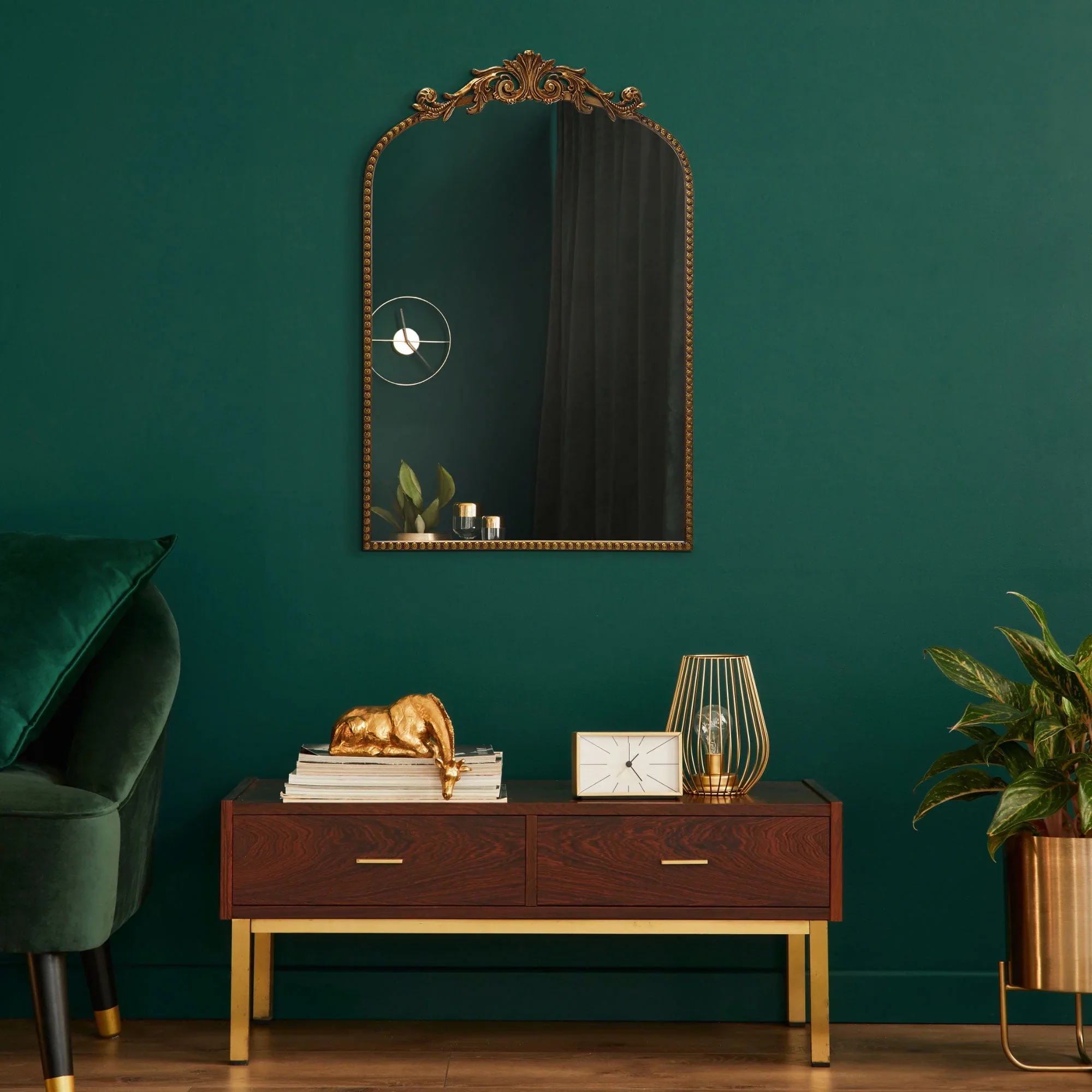 Better Homes & Gardens 20 x 30 Arch Metal Wall Mirror Décor in Gold