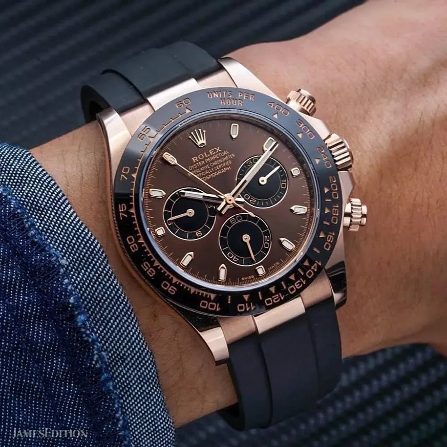 [Super Clone]Rolex Cosmograph Daytona  40mm Chocolate Dial Rose Gold  m126515LN-0010