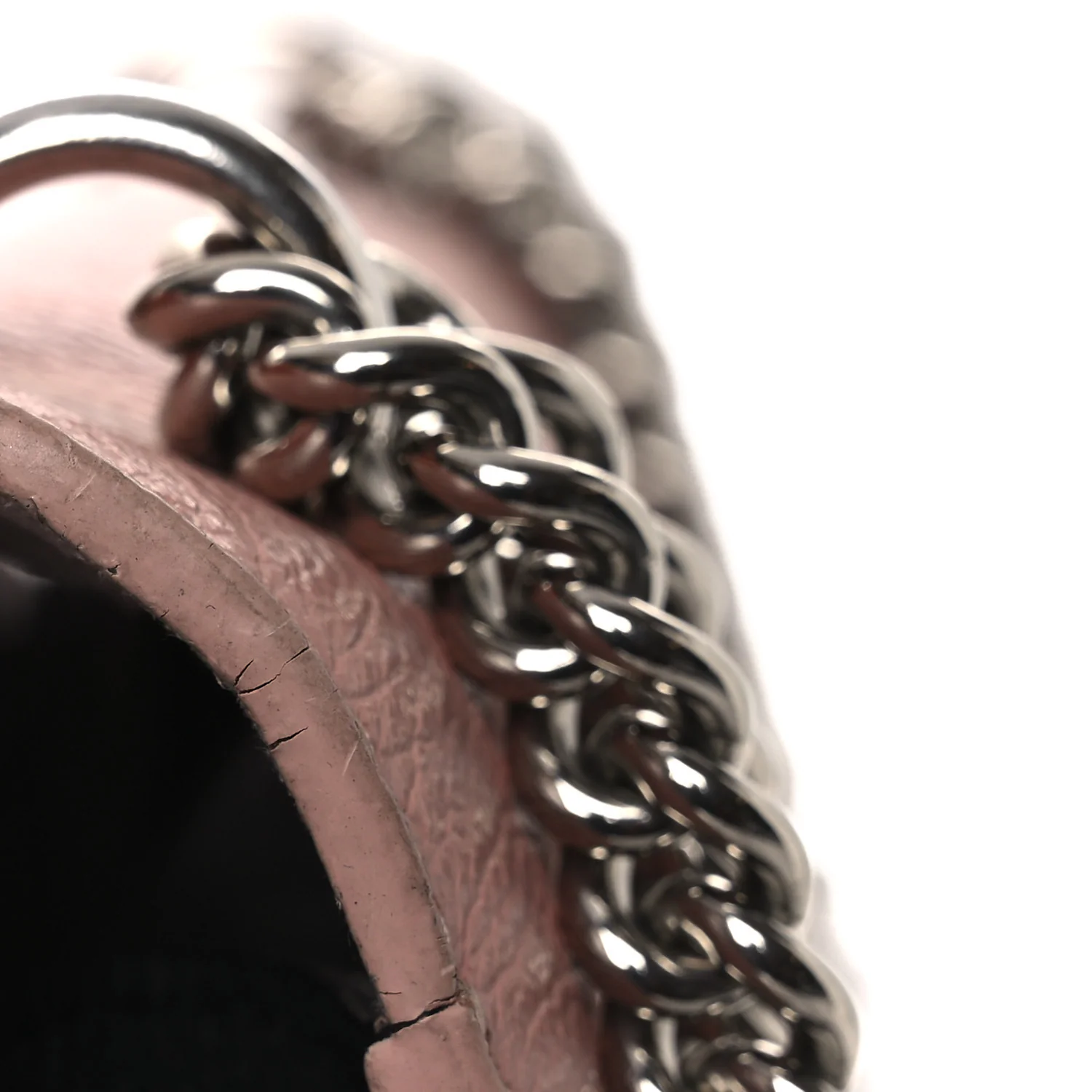 Soft Calfskin My Lockme Chain Bag BB Rose Boudoir Creme