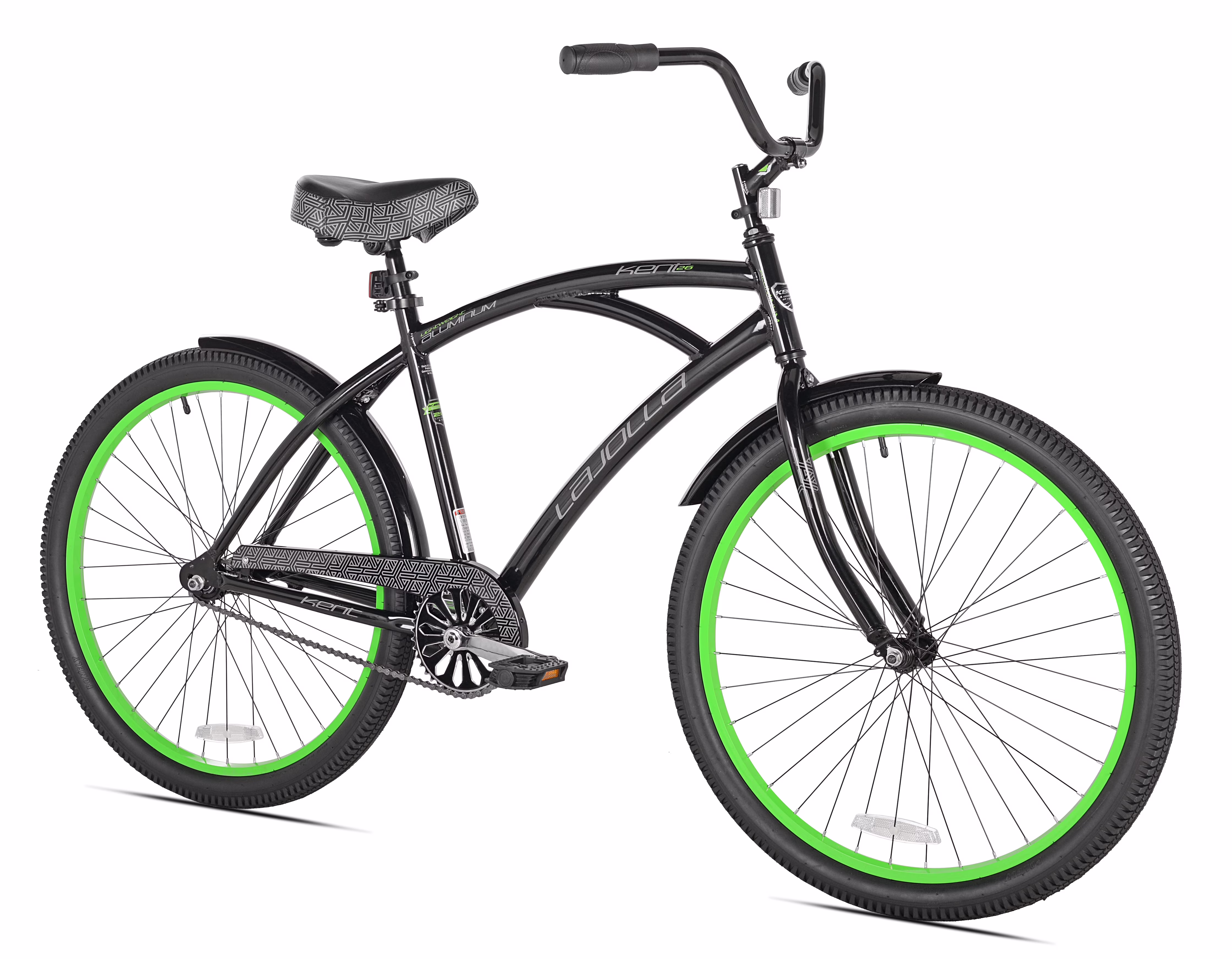 26" La Jolla Cruiser Men's Bike, Adult Ages 13+, Black/Green