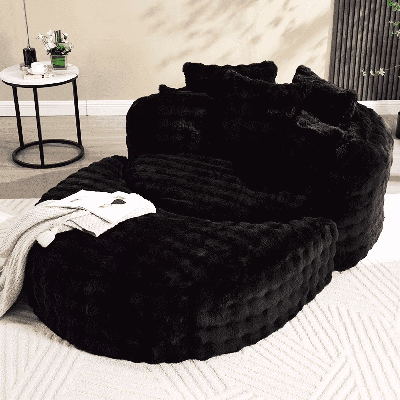 58'' Oversized Chaise Lounge Chair Indoor,Thickened Backrest Sleeper Sofa Couch with Soft Pillows for Living Room, Gray(Grey/55.1"D Accent Chair) - Image 3