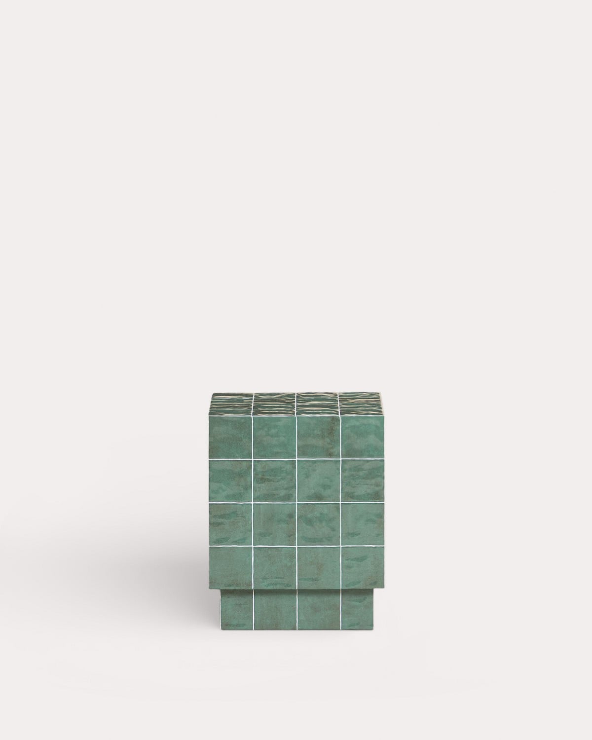 Nilsi - Mesa Auxiliar de Exterior Cuadrada de Cerámica y Hormigón (40x40 cm) Nilsi