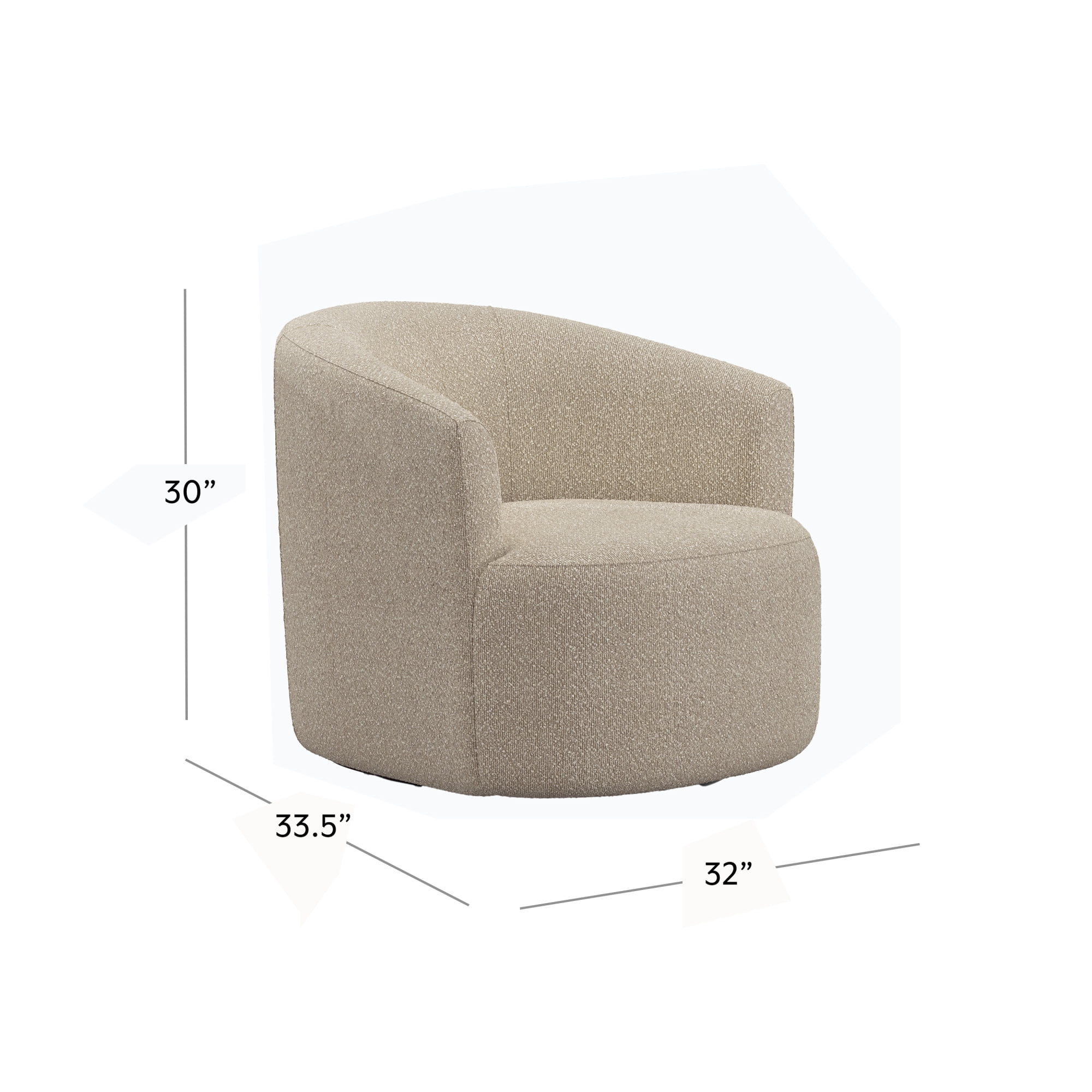 Boucle Swivel Accent Chair, Taupe(Taupe) - Image 10