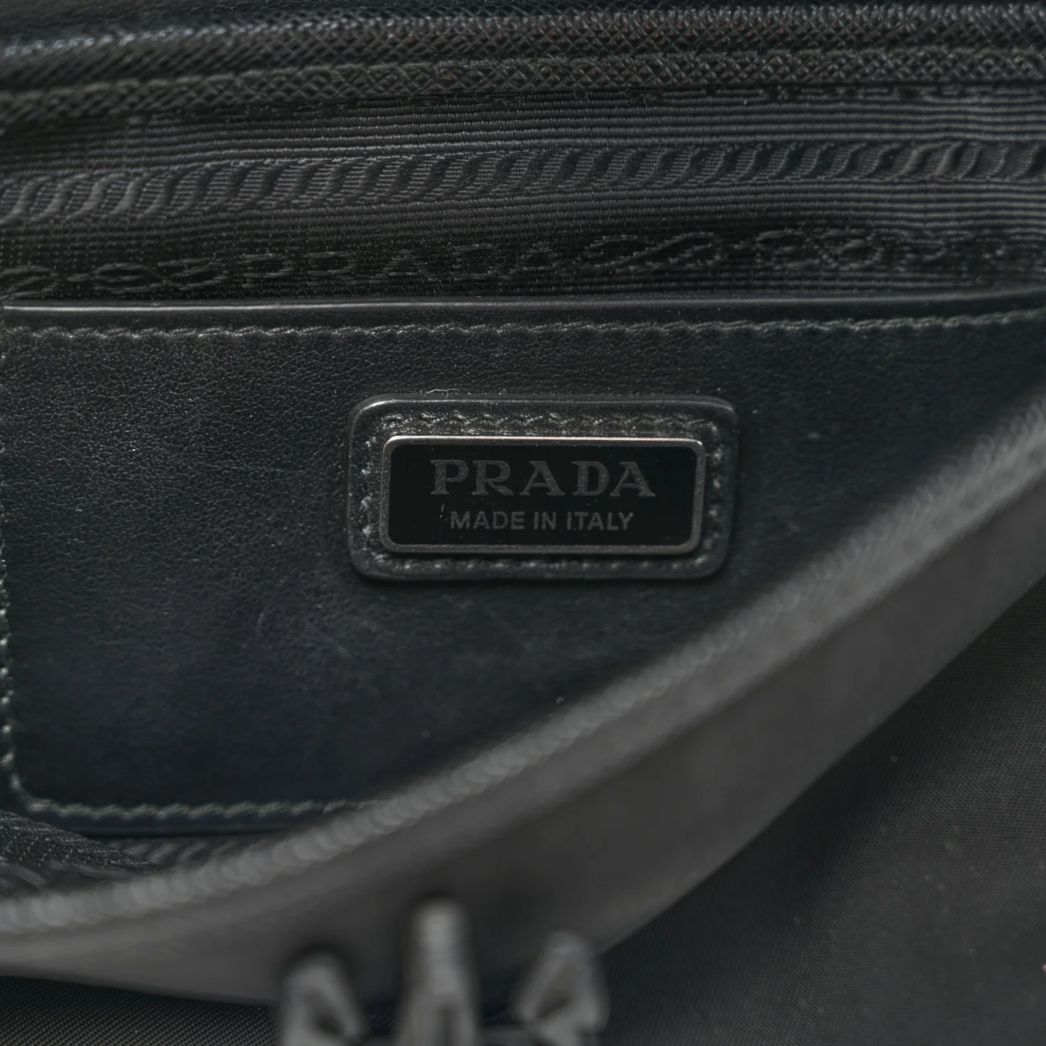 Re-Nylon Saffiano Triangle Shoulder Bag Black