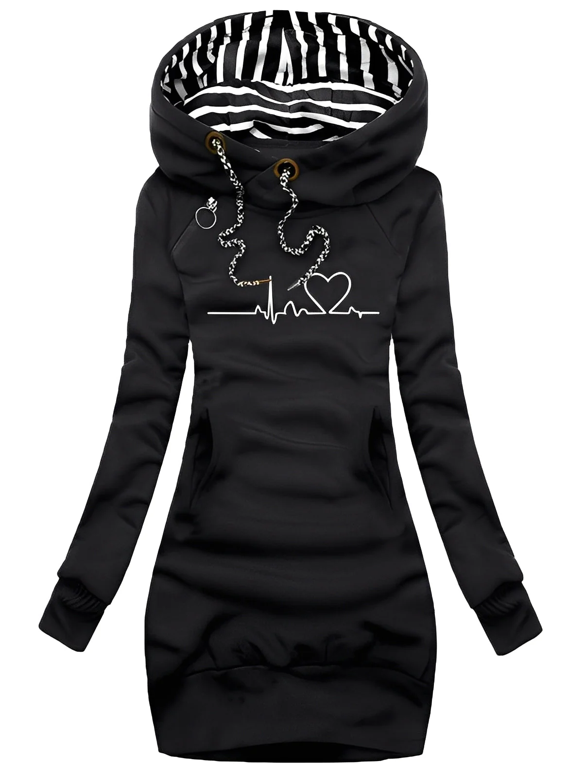 Roxanne - Robe pull décontractée avec capuche pour femme