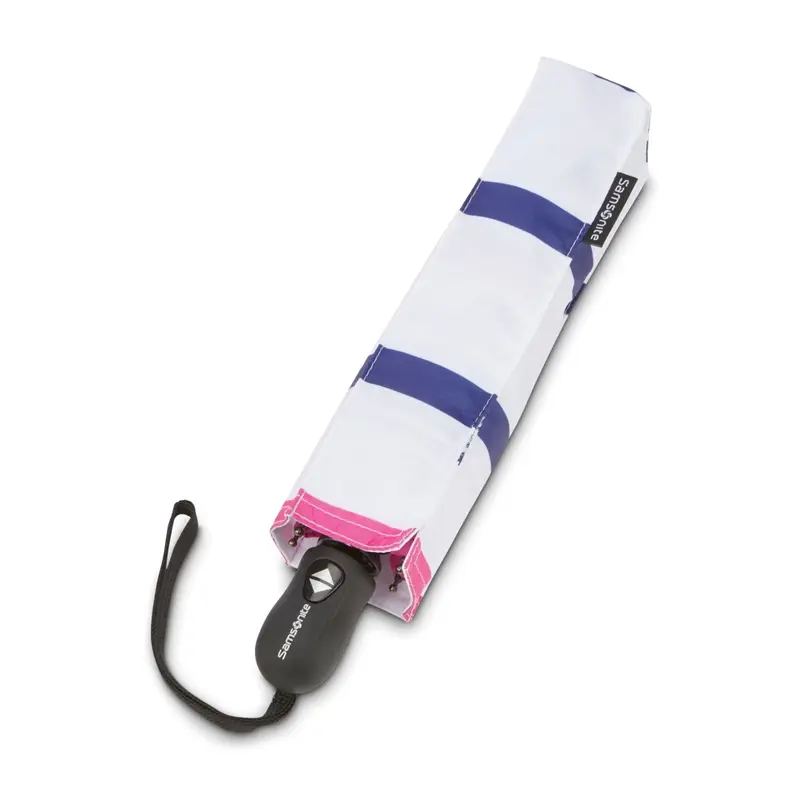 White/Blue/Pink Stripes Compact Auto Open/Close Umbrella Umbrellas | 4138-DBQMZ - SAMSONITE OUTLET