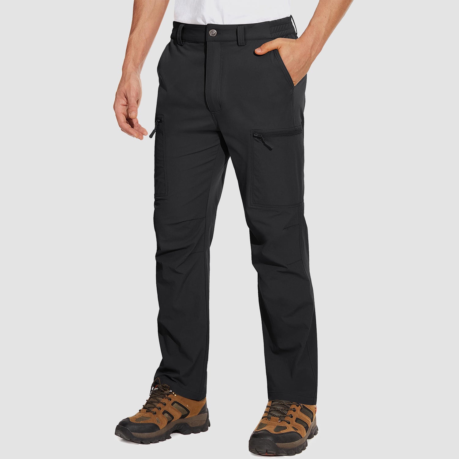 Pantalon de randonnée pour homme avec 6 poches, imperméable et résistant aux déchirures, léger et à séchage rapide.