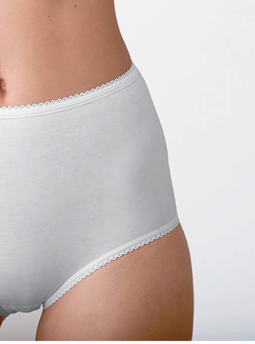 Culotte femme unie taille haute blanche