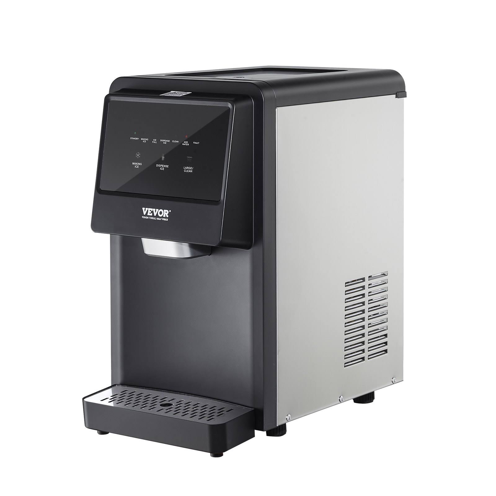 VEVOR Portable Ice Maker: 62lbs in 24Hrs, Auto Self Cleaning