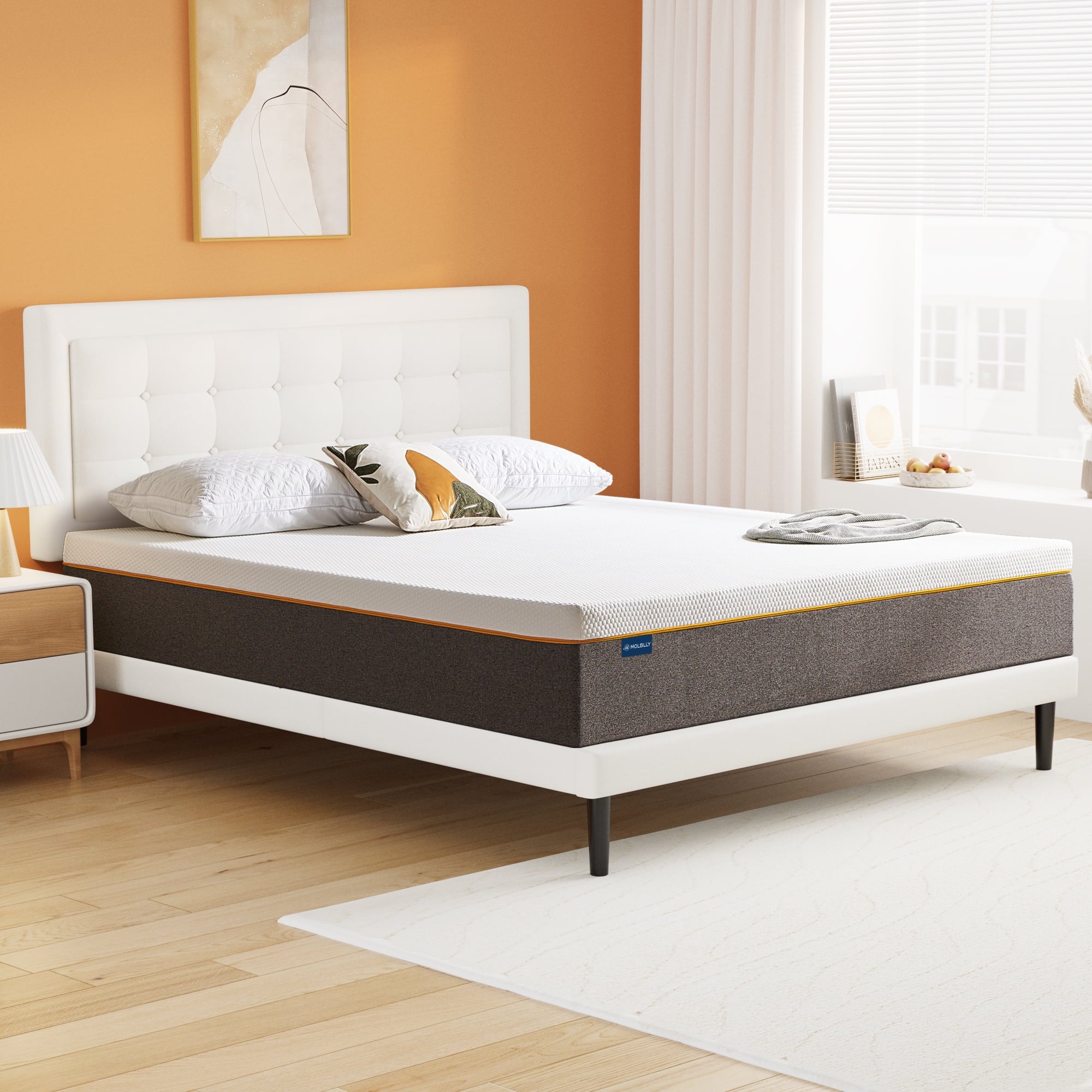 King 12 Medium Plush Gel Memory Foam Mattress Cooling Support Bed-in-a-Box