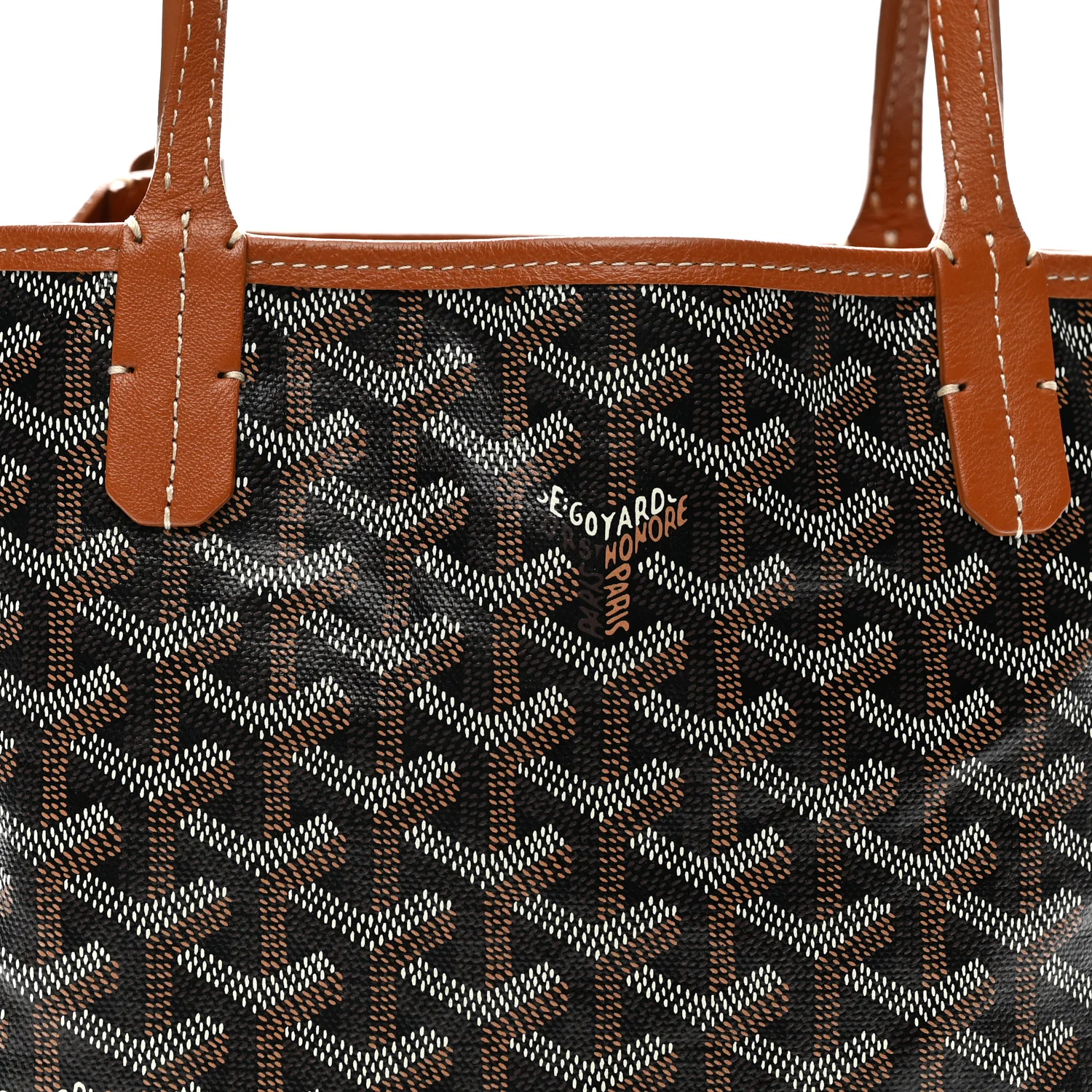 Goyardine Reversible Mini Anjou Black Gold