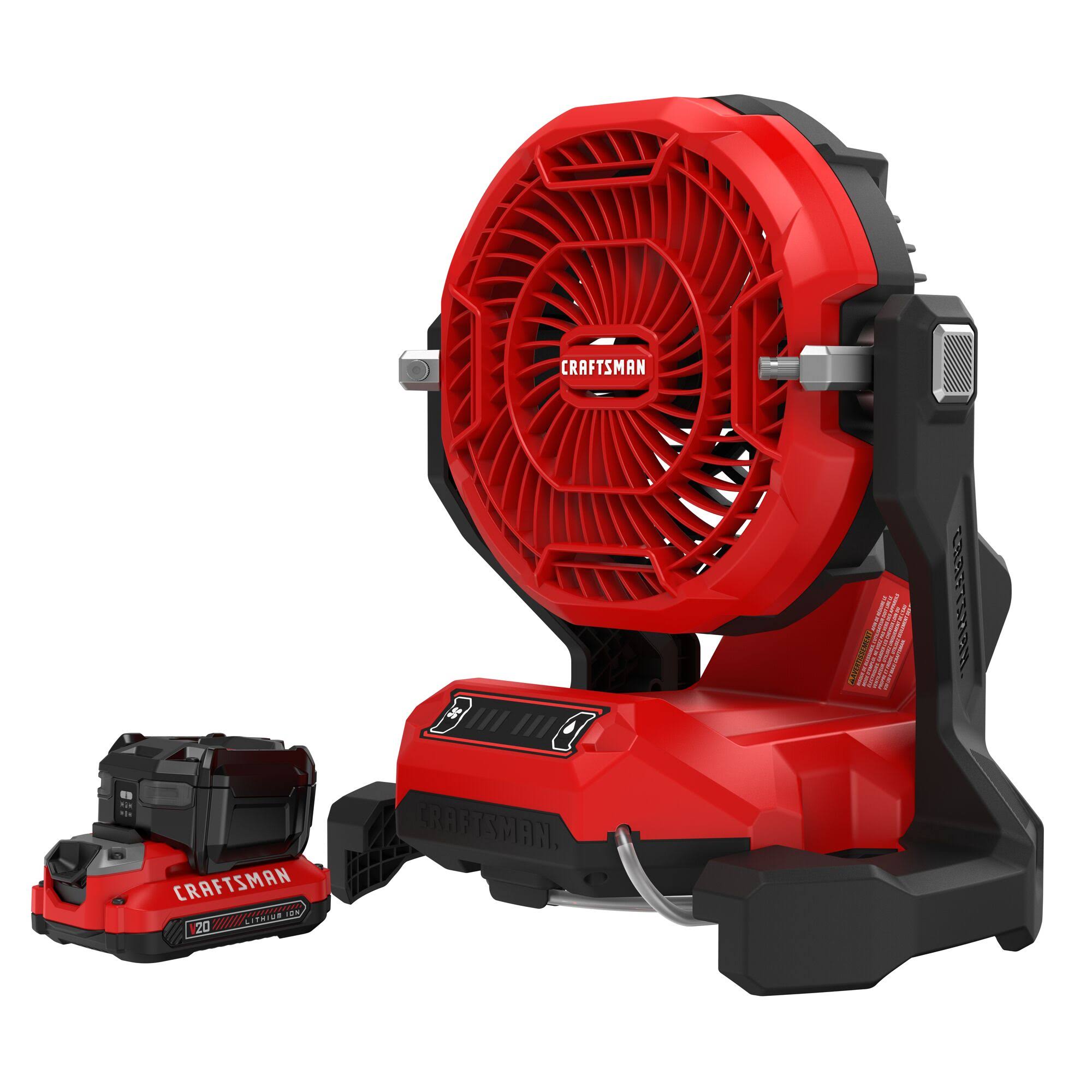 Craftsman 7.5-in 3-Speed Outdoor Red Misting Personal Fan | CMCE003C1